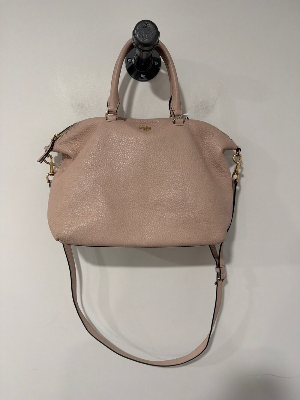 Tory Burch Top Handle Crossbody Pebbled Leather Pink Bag